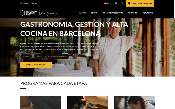 Screenshot of barcelonaculinaryhub.com