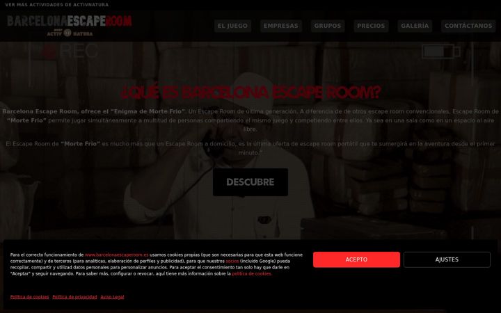 Screenshot of barcelonaescaperoom.es