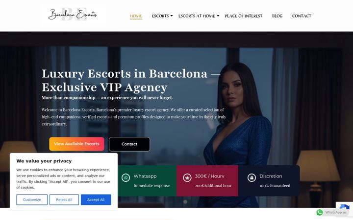 Screenshot of barcelonaescorts.com
