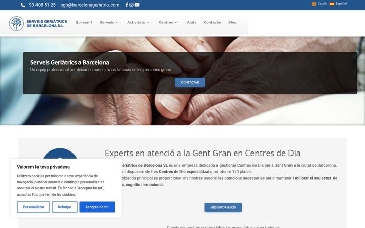 Screenshot of barcelonageriatria.com