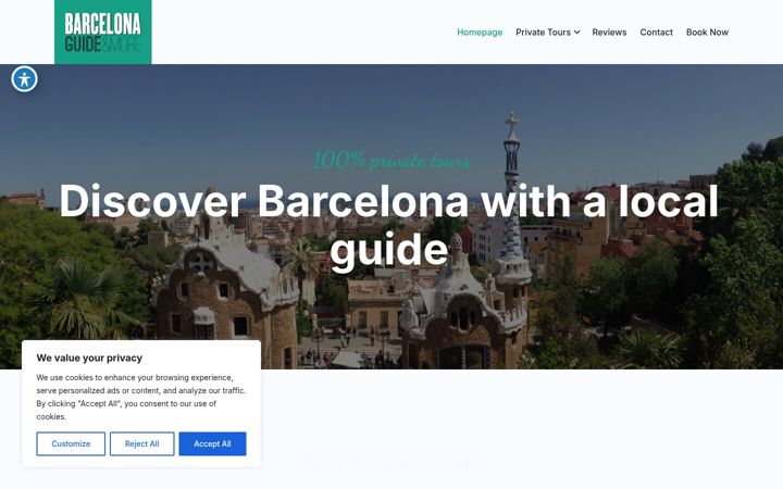 Screenshot of barcelonaguideandmore.com