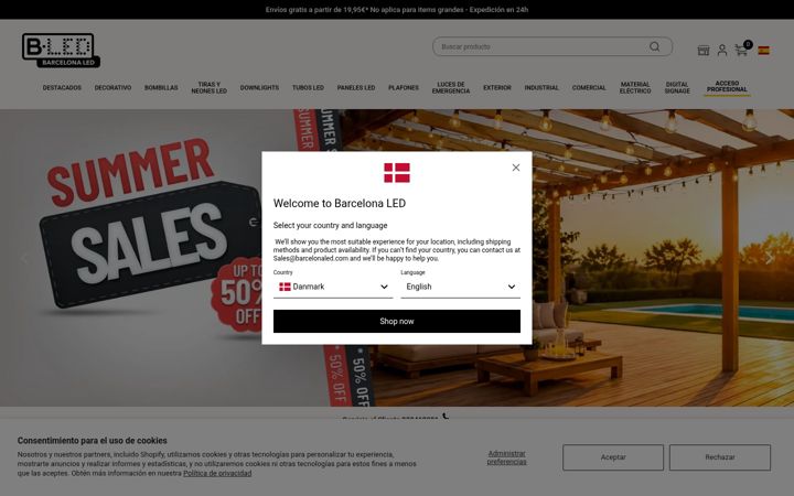 Screenshot of barcelonaled.com