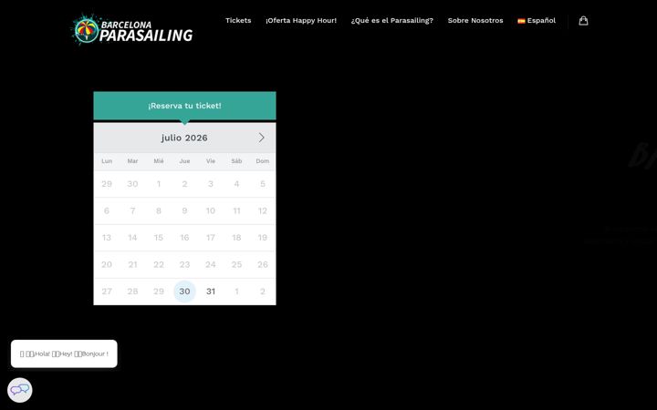 Screenshot of barcelonaparasailing.com