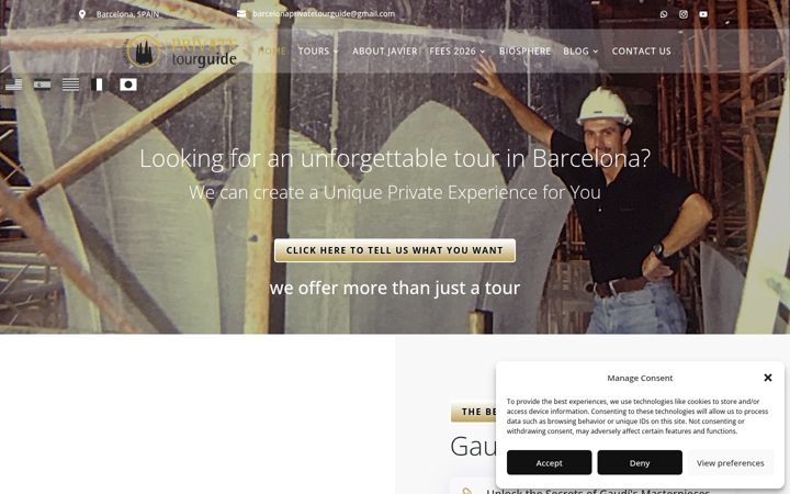 Screenshot of barcelonaprivatetourguide.com