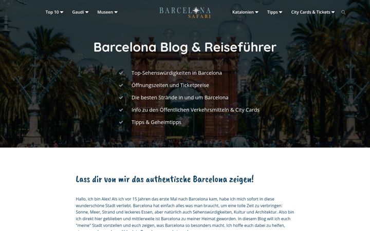 Screenshot of barcelonasafari.com
