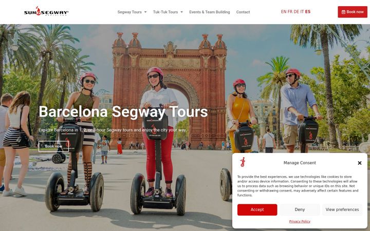 Screenshot of barcelonasunsegway.com