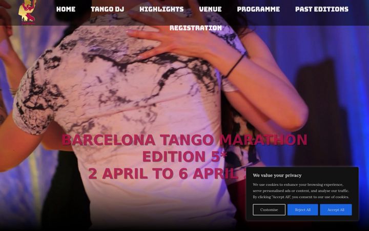 Screenshot of barcelonatangomarathon.com