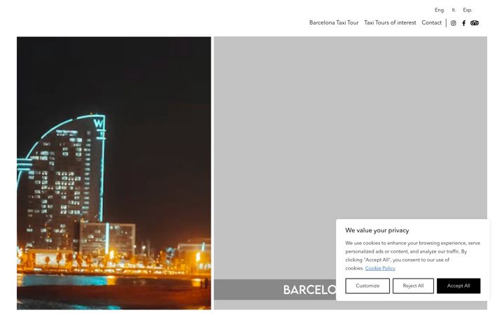 Screenshot of barcelonataxitour.com
