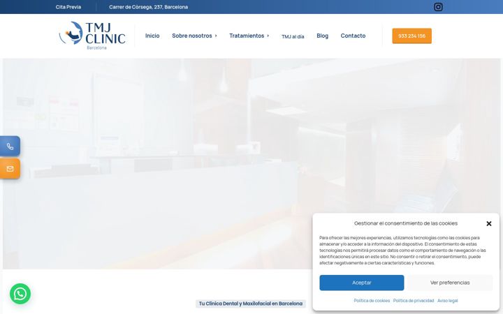 Screenshot of barcelonatmjclinic.com