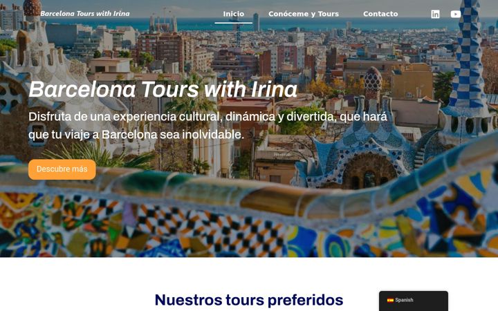 Screenshot of barcelonatourswithirina.com