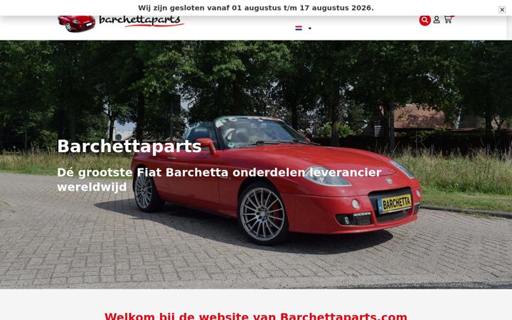 Screenshot of barchettaparts.com