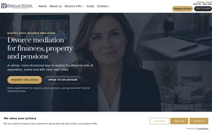 Screenshot von barclaydevere.co.uk