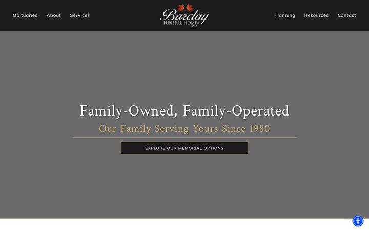 Screenshot of barclayfuneralhome.com