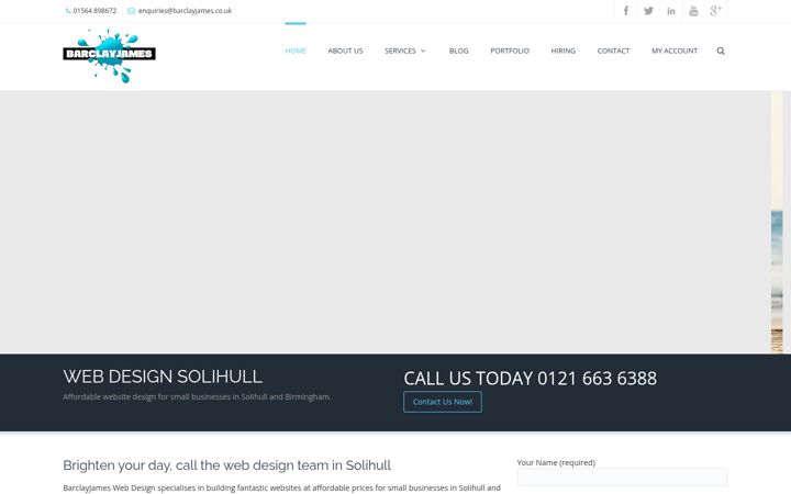 Screenshot of barclayjames.co.uk
