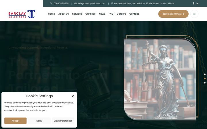 Screenshot of barclaysolicitors.com