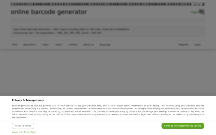 Screenshot of barcode-generator.de