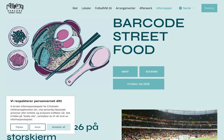 Screenshot of barcode-streetfood.no