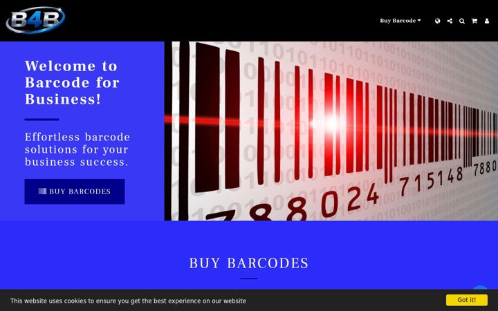 Screenshot of barcode4biz.com