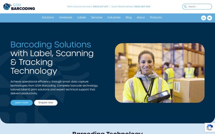 Screenshot of barcoding.co.uk