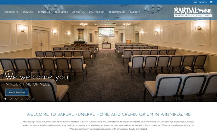 Screenshot of bardal.ca