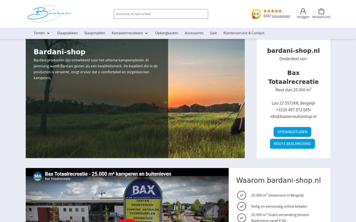 Screenshot of bardani-shop.nl