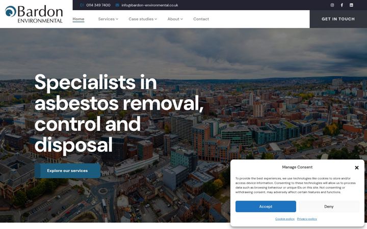 Screenshot of bardon-environmental.co.uk