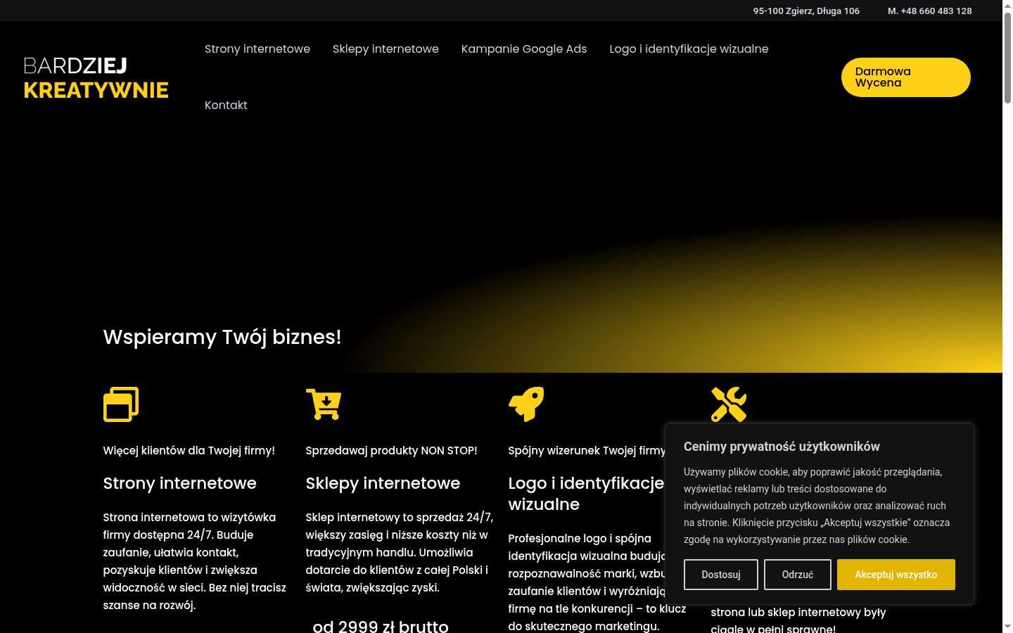 Screenshot del banner di consenso mostrato prima di qualsiasi interazione