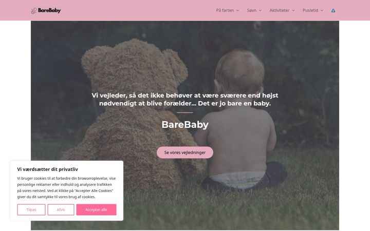 Screenshot of barebaby.dk