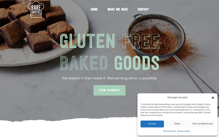 Screenshot of barebakers.com