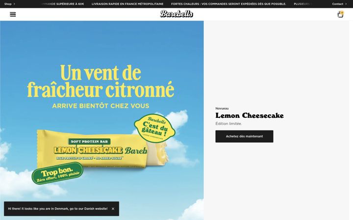 Screenshot of barebells.fr