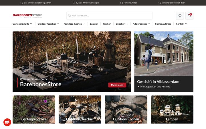 Captură de ecran a barebonesstore.de