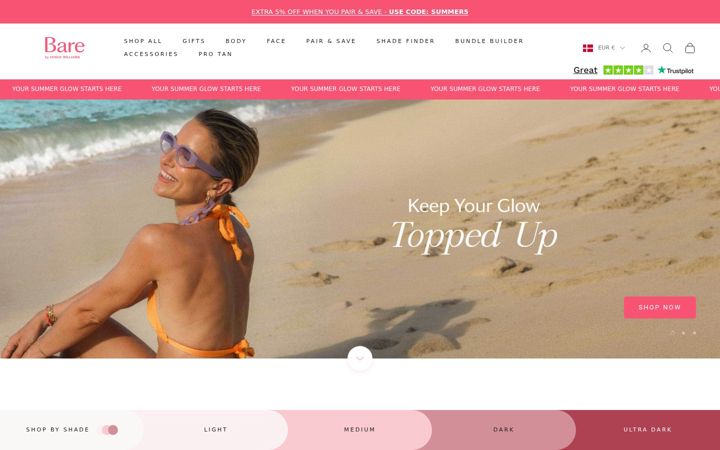 Screenshot of barebyvogue.co.uk