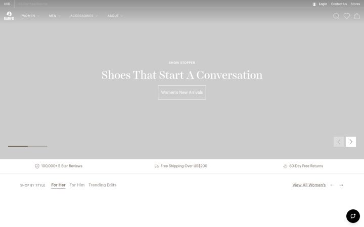 Captura de pantalla de baredfootwear.com