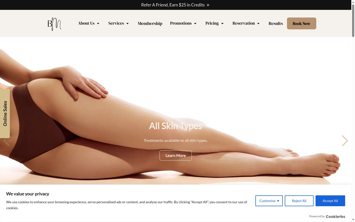 Screenshot of the consent banner shown before any interaction