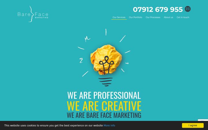 Screenshot of barefacemarketing.co.uk