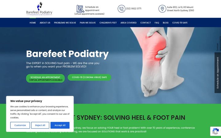 Skjámynd af barefeetpodiatry.com.au