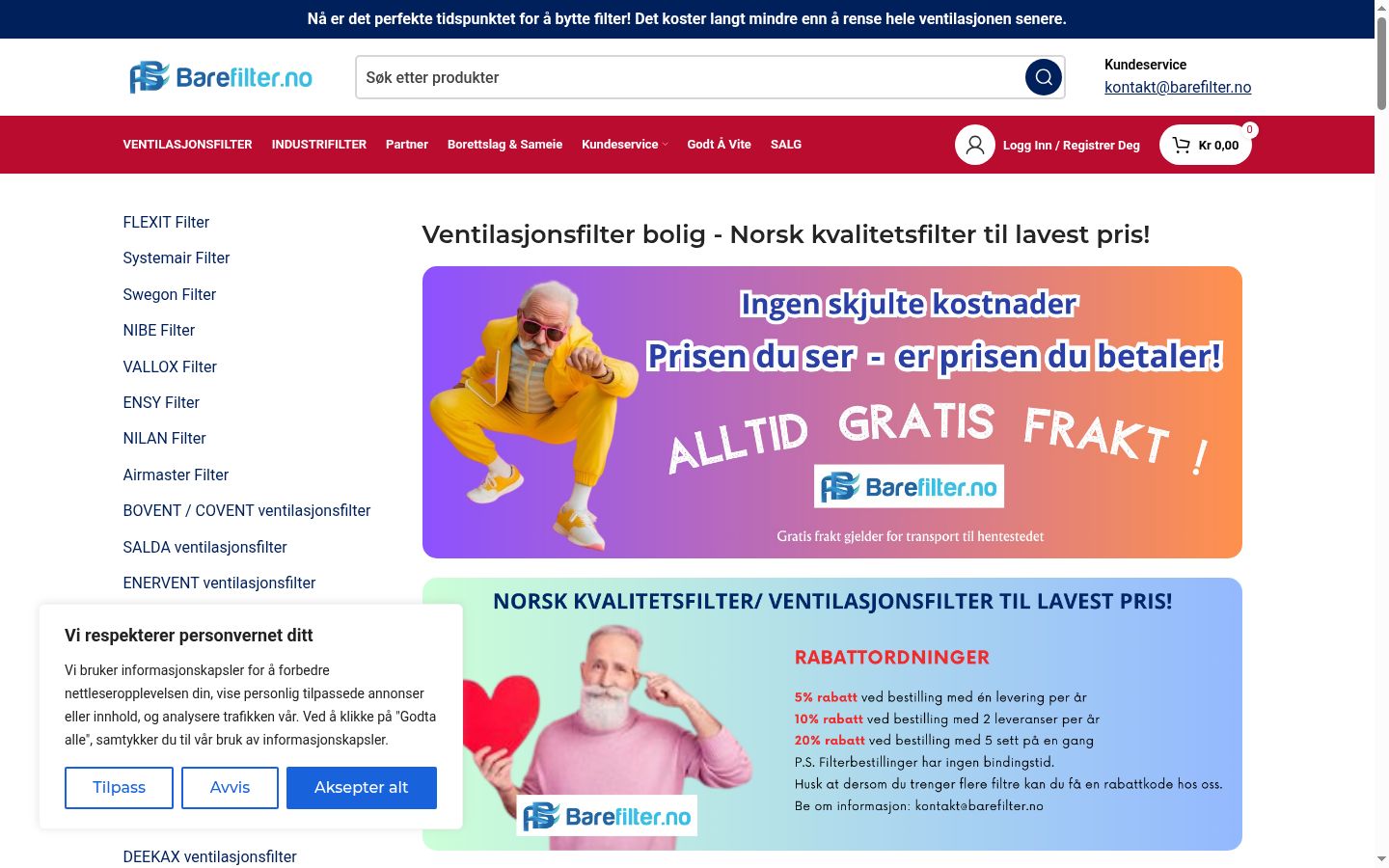 Snimka zaslona bannera za privolu prikazanog prije bilo kakve interakcije