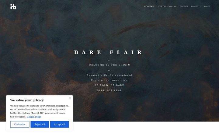 Screenshot of bareflairstudio.com