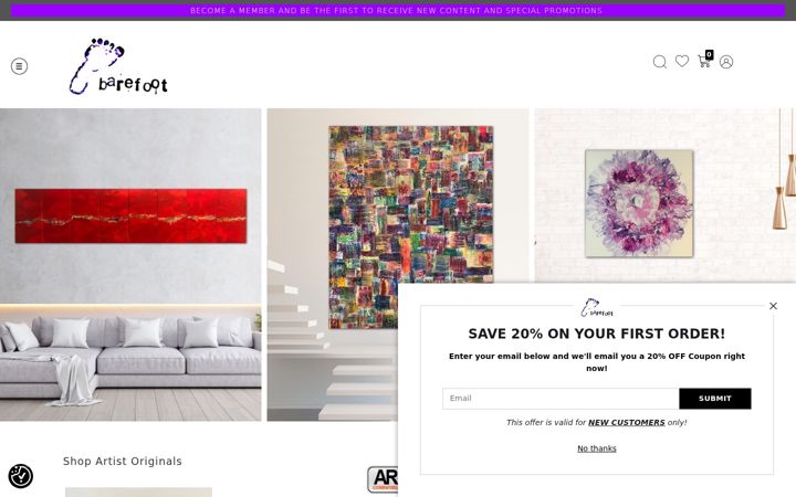 Screenshot of barefoot-painter.com