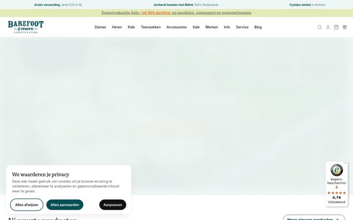Screenshot of barefootandmore.nl