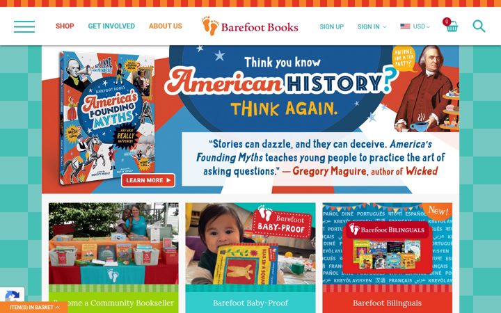 Screenshot of barefootbooks.com