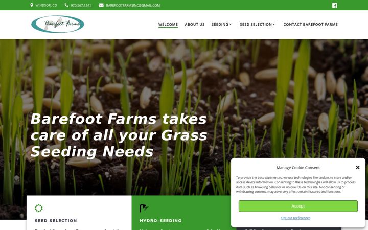Screenshot of barefootfarms.com