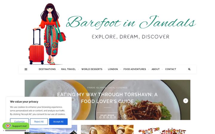 Screenshot of barefootinjandals.com