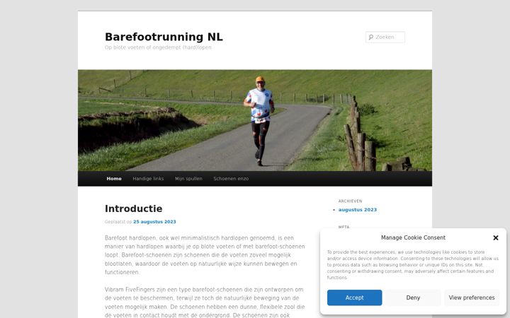 Screenshot ta' barefootrunning.nl