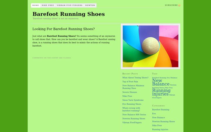 Screenshot of barefootrunningshoesstore.com