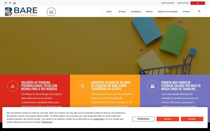 Ekrānuzņēmums no bareinternational.com.br