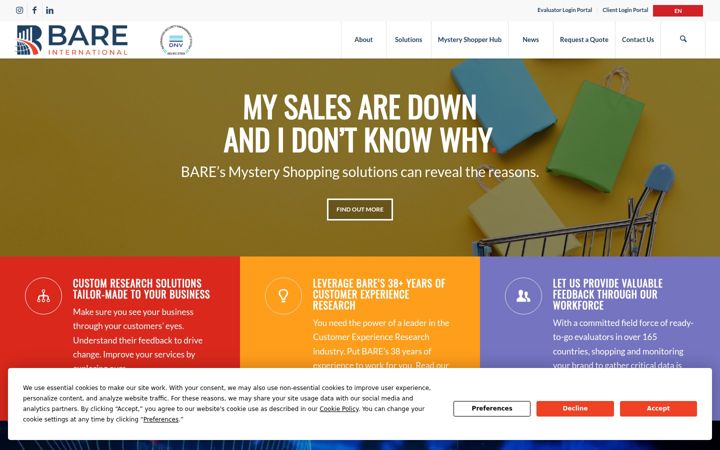 Screenshot of bareinternational.sg