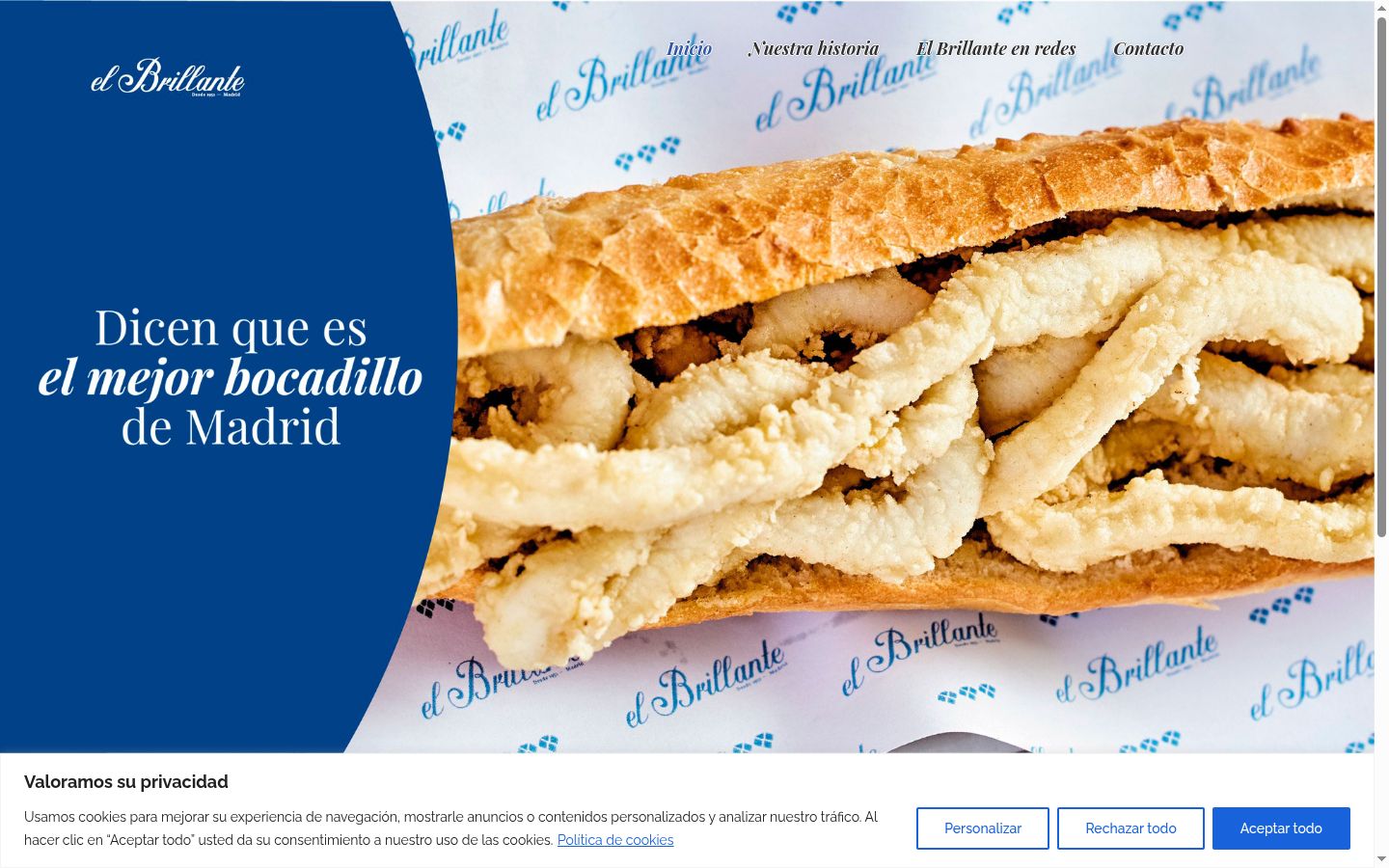 Screenshot of the consent banner shown before any interaction