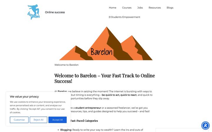 Screenshot of barelon.com