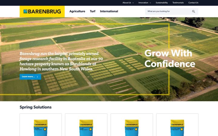 Screenshot of barenbrug.com.au